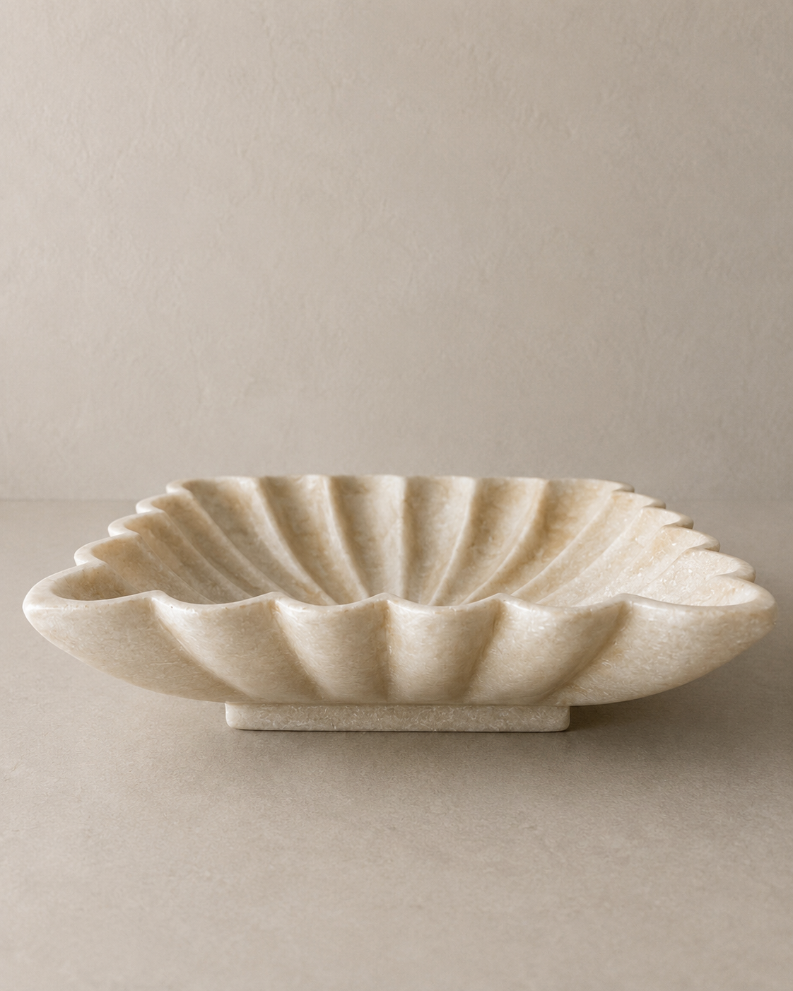 Marble Square Scalloped Plate