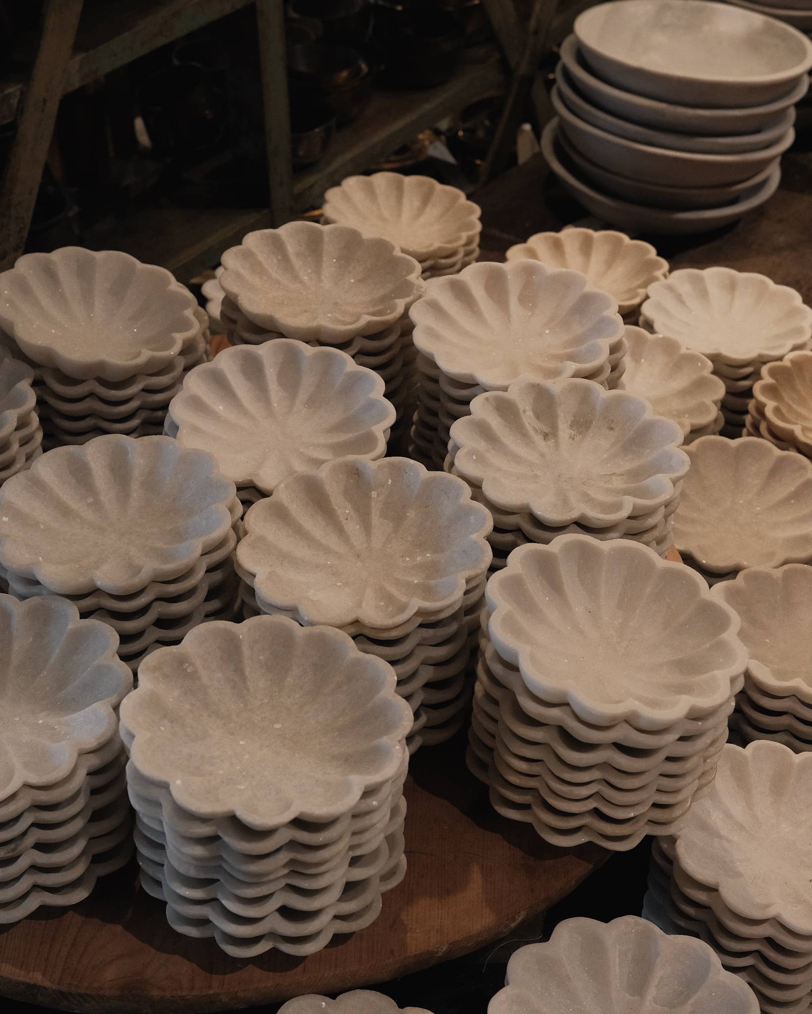 Scalloped Shell Marble Bowl