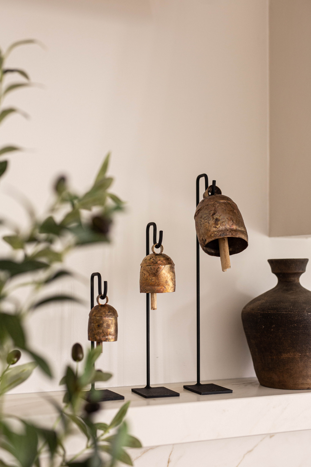 Vintage Inspired Iron Bell Stands