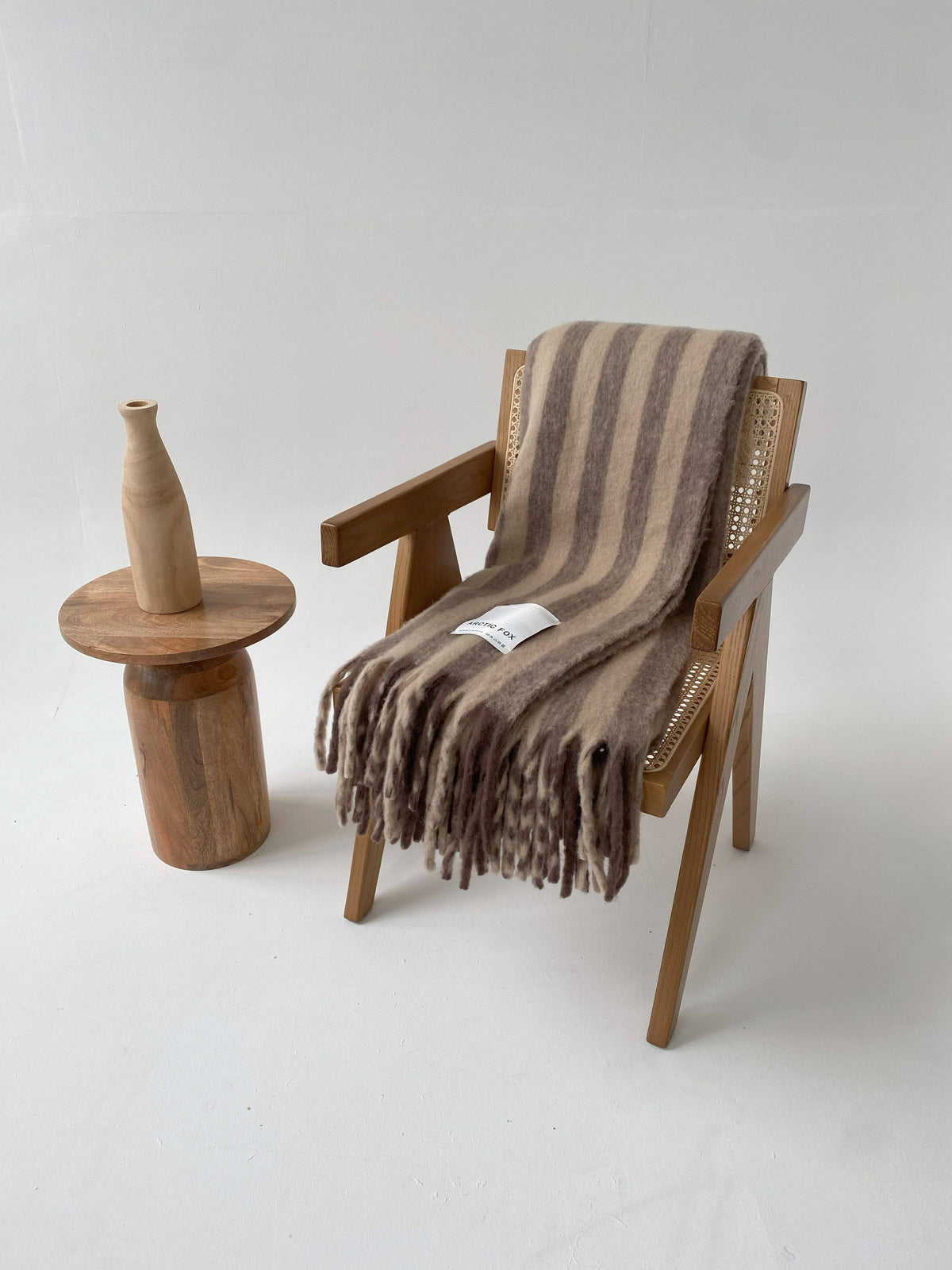 Burnt Umber Stripe Wool Throw