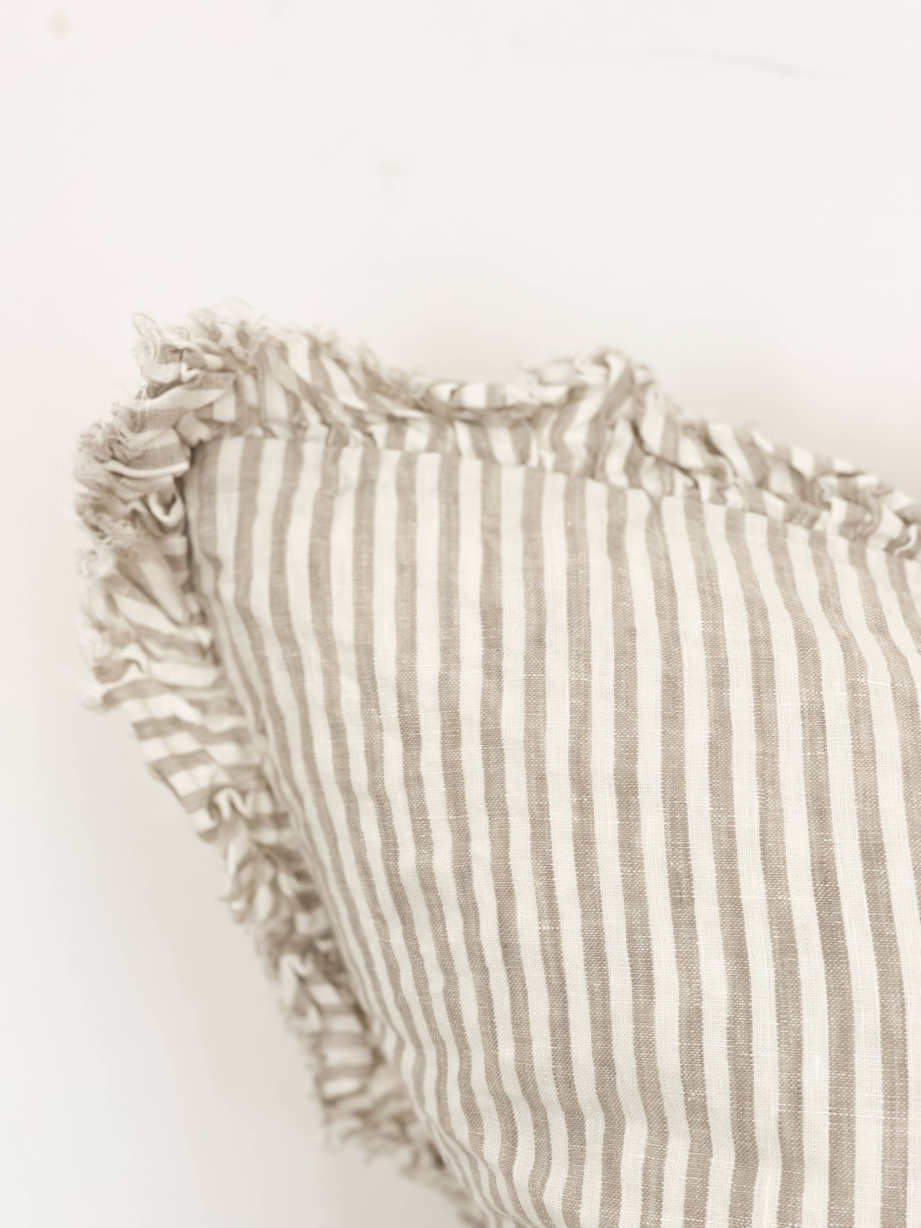 Paige Ruffled Linen Cushion Cover