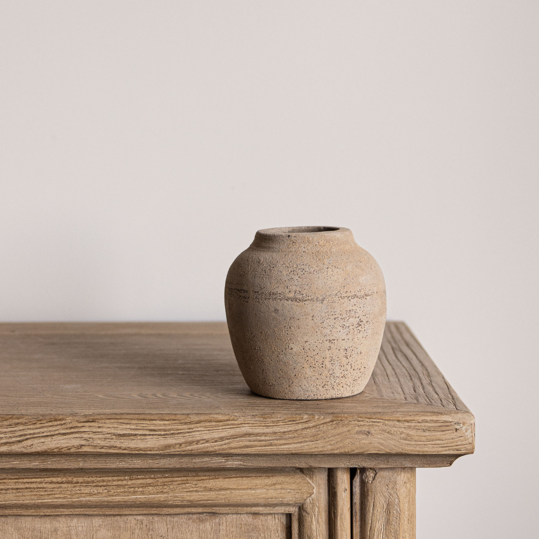 Lucas Light Wash Round Vase Small