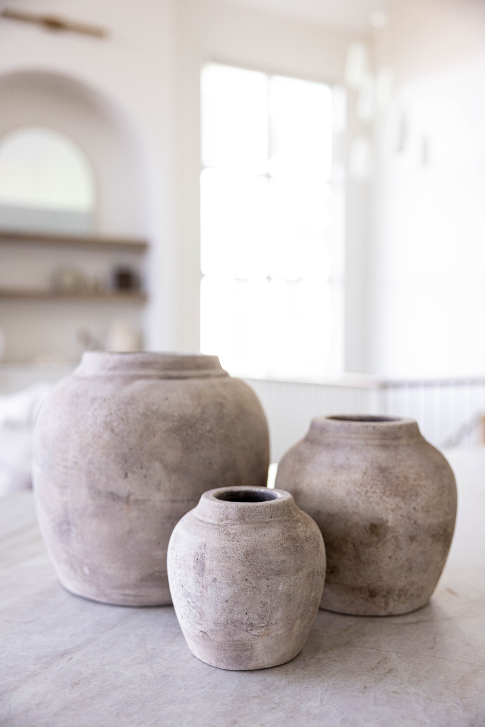 Lucas Light Wash Round Vase Small