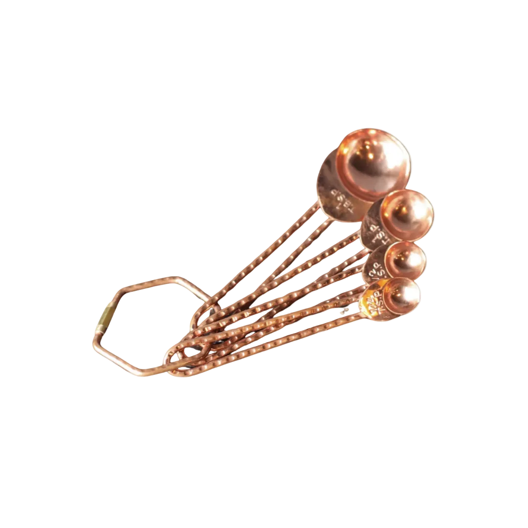 Distressed Copper Hammered Measuring Spoons