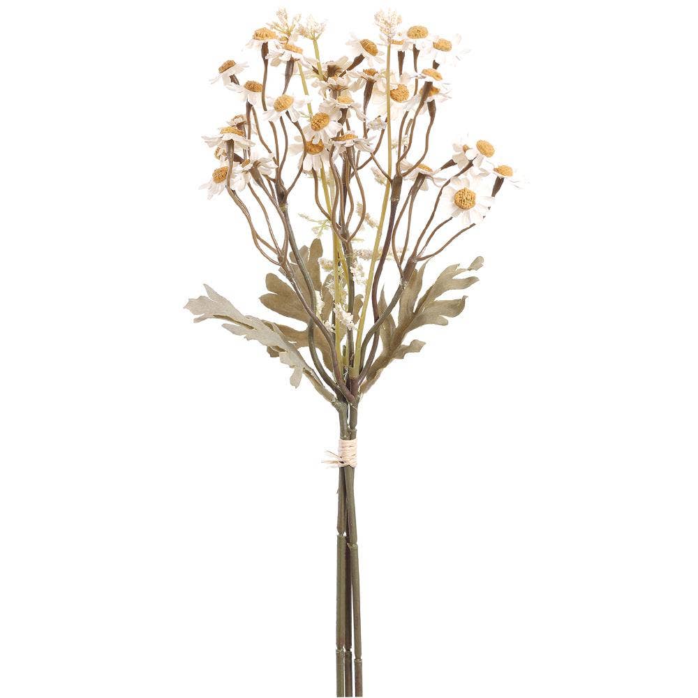 Faux Cream Dried Daisy Stem