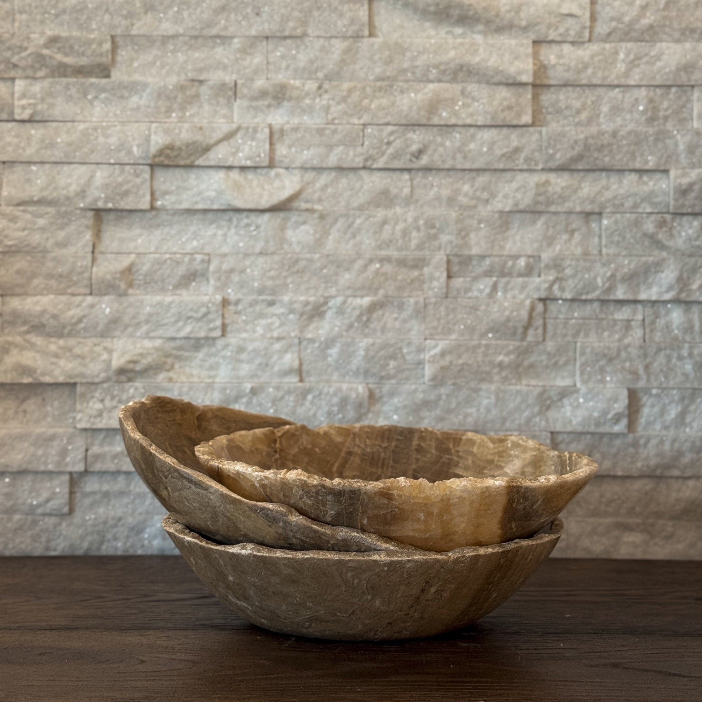 Honey Onyx Raw Edge Bowls