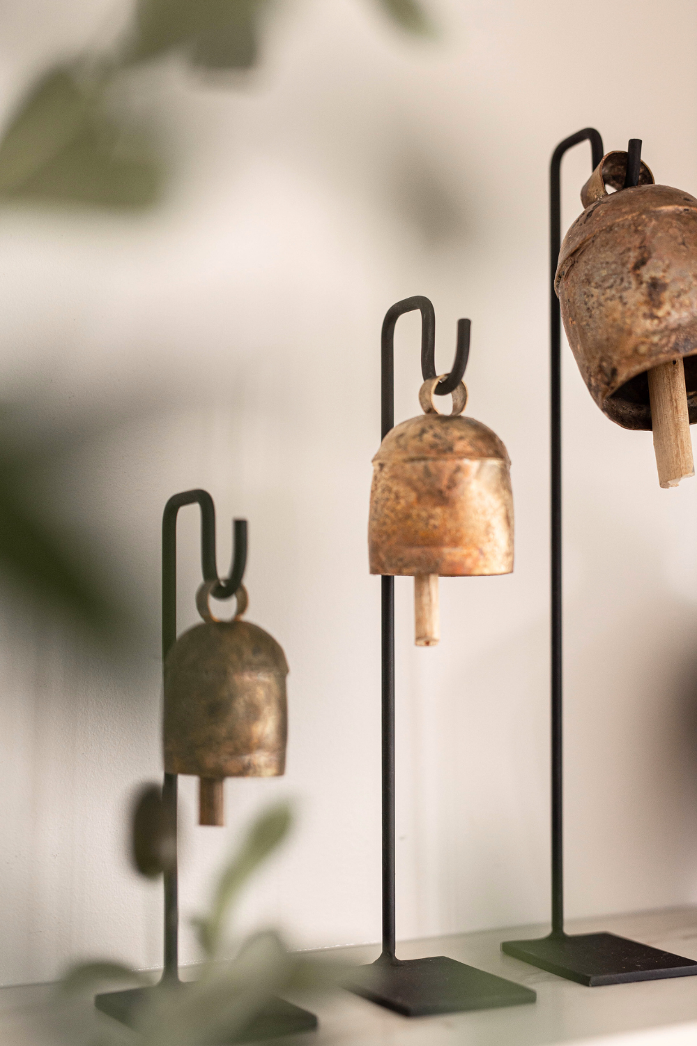 Vintage Inspired Iron Bell Stands