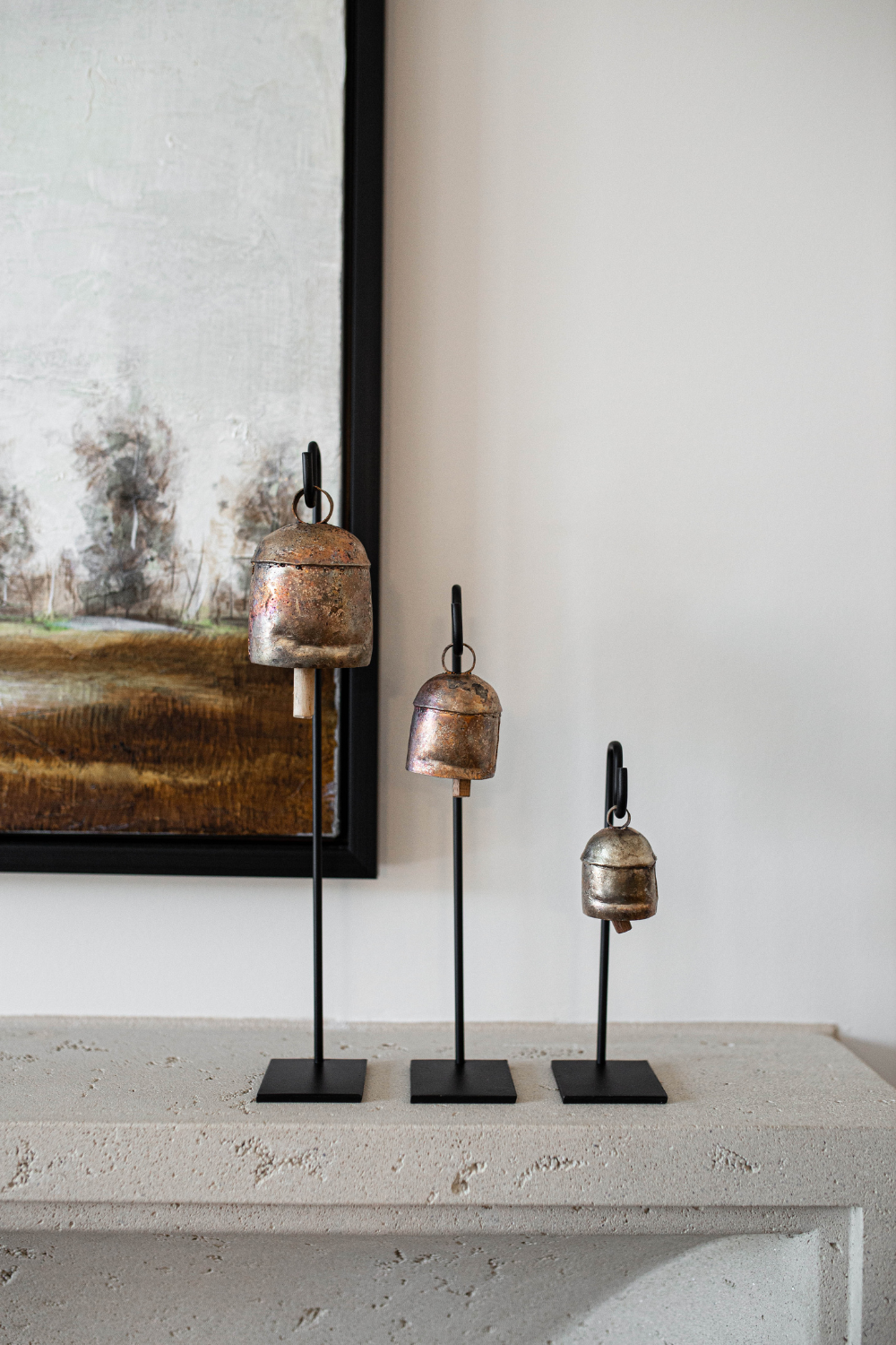 Vintage Inspired Iron Bell Stands