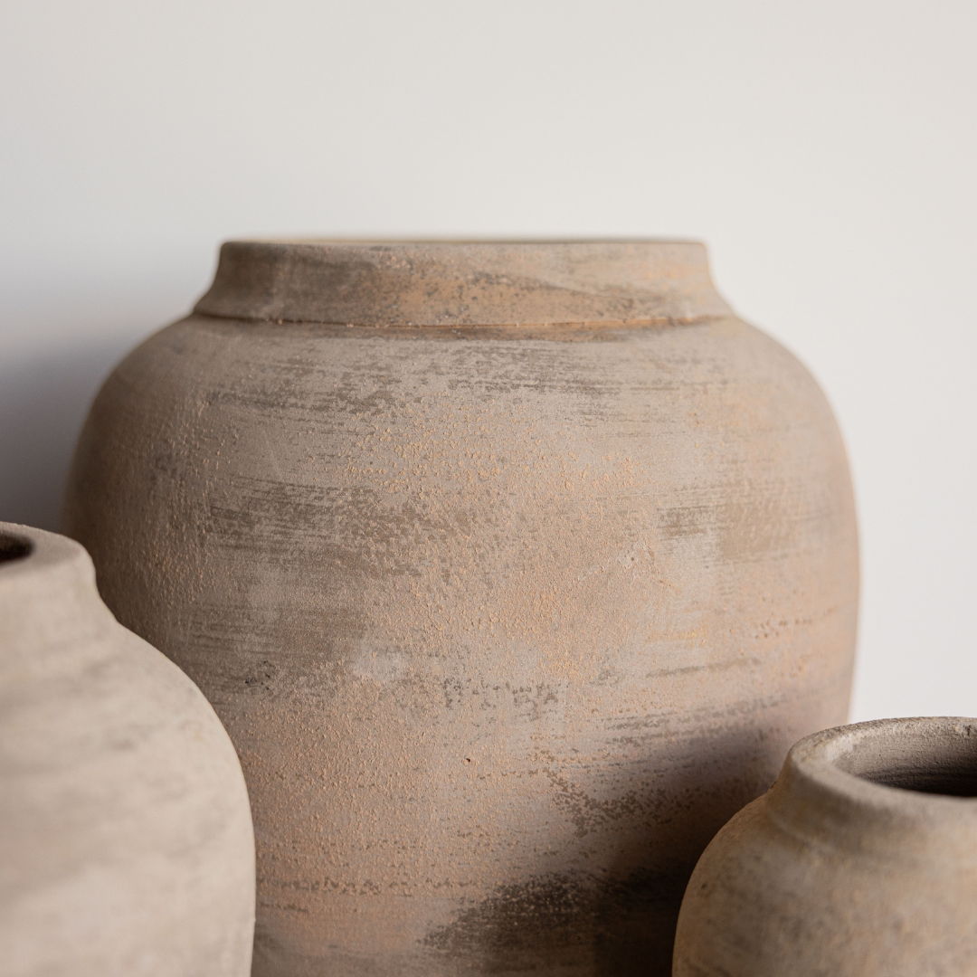 Lucas Light Wash Round Vase Small