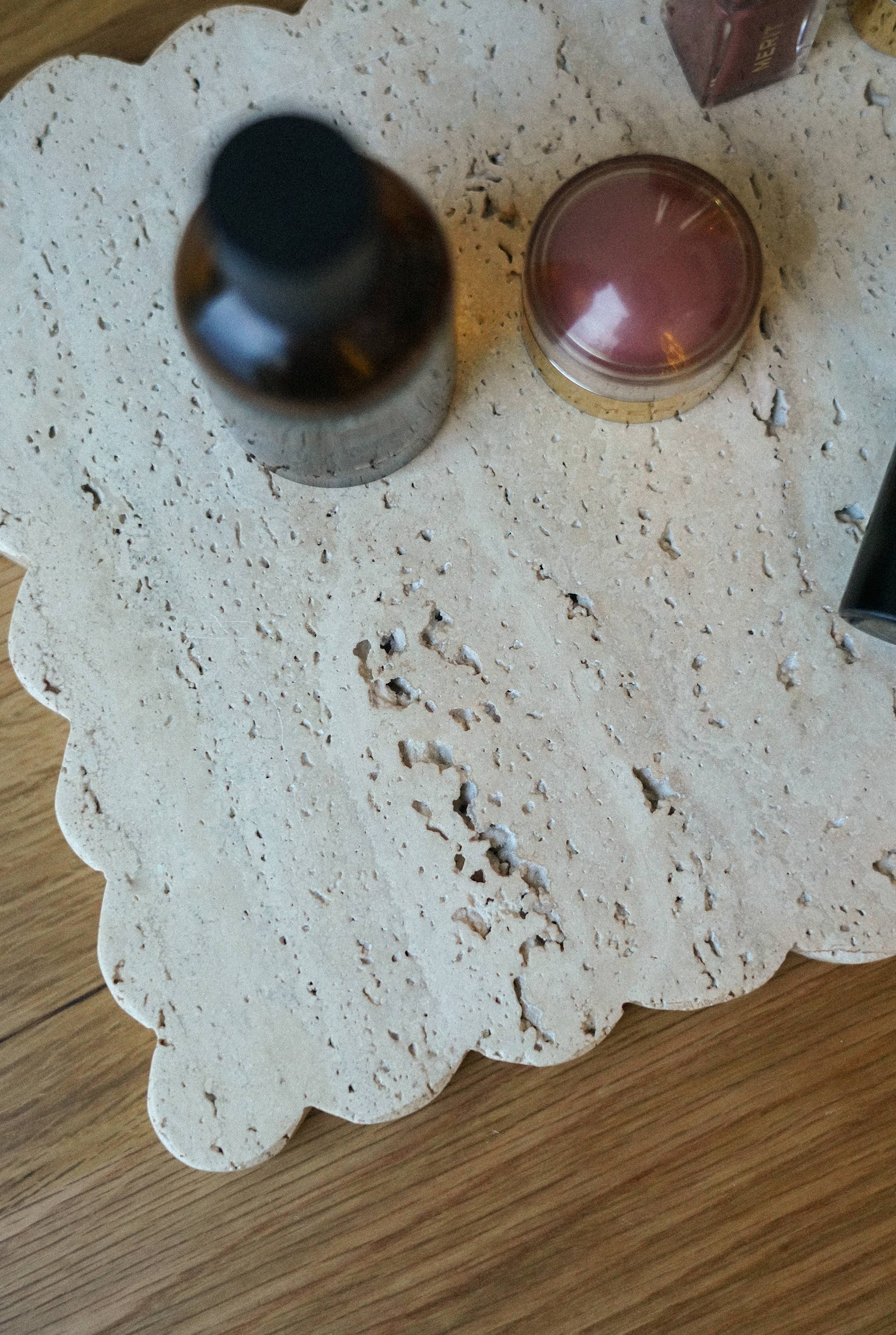 Travertine Rectangular Scallop Tray