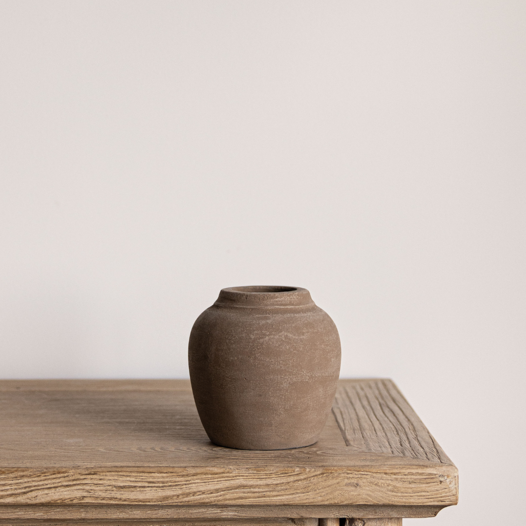 Hugo Grey Wash Round Vase