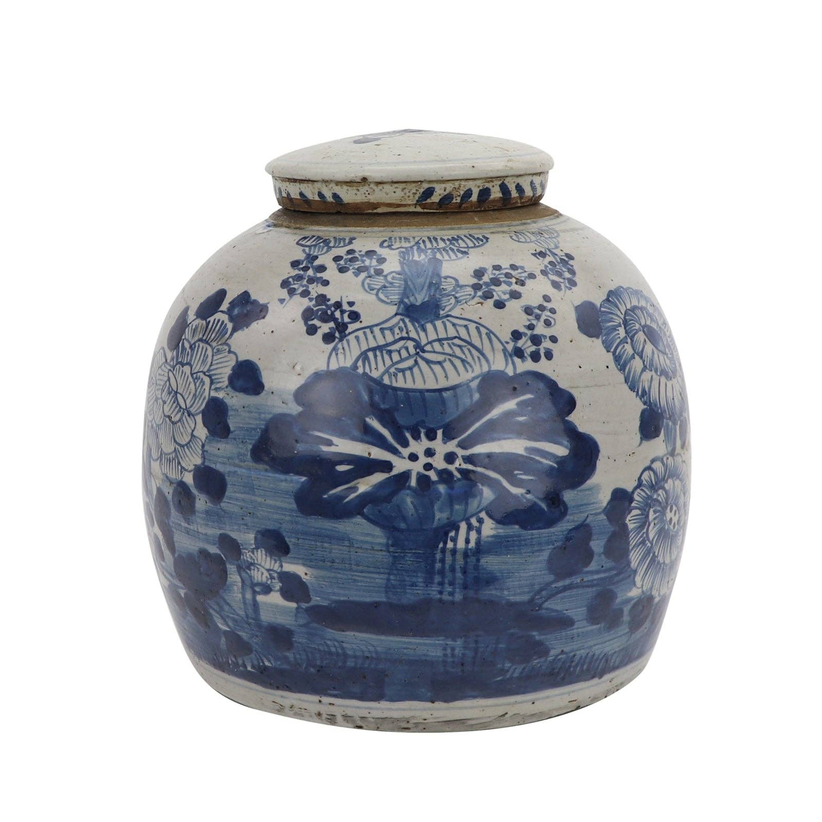 Jingdezhen Hand-Painted Ginger Jar With Lotus Flower