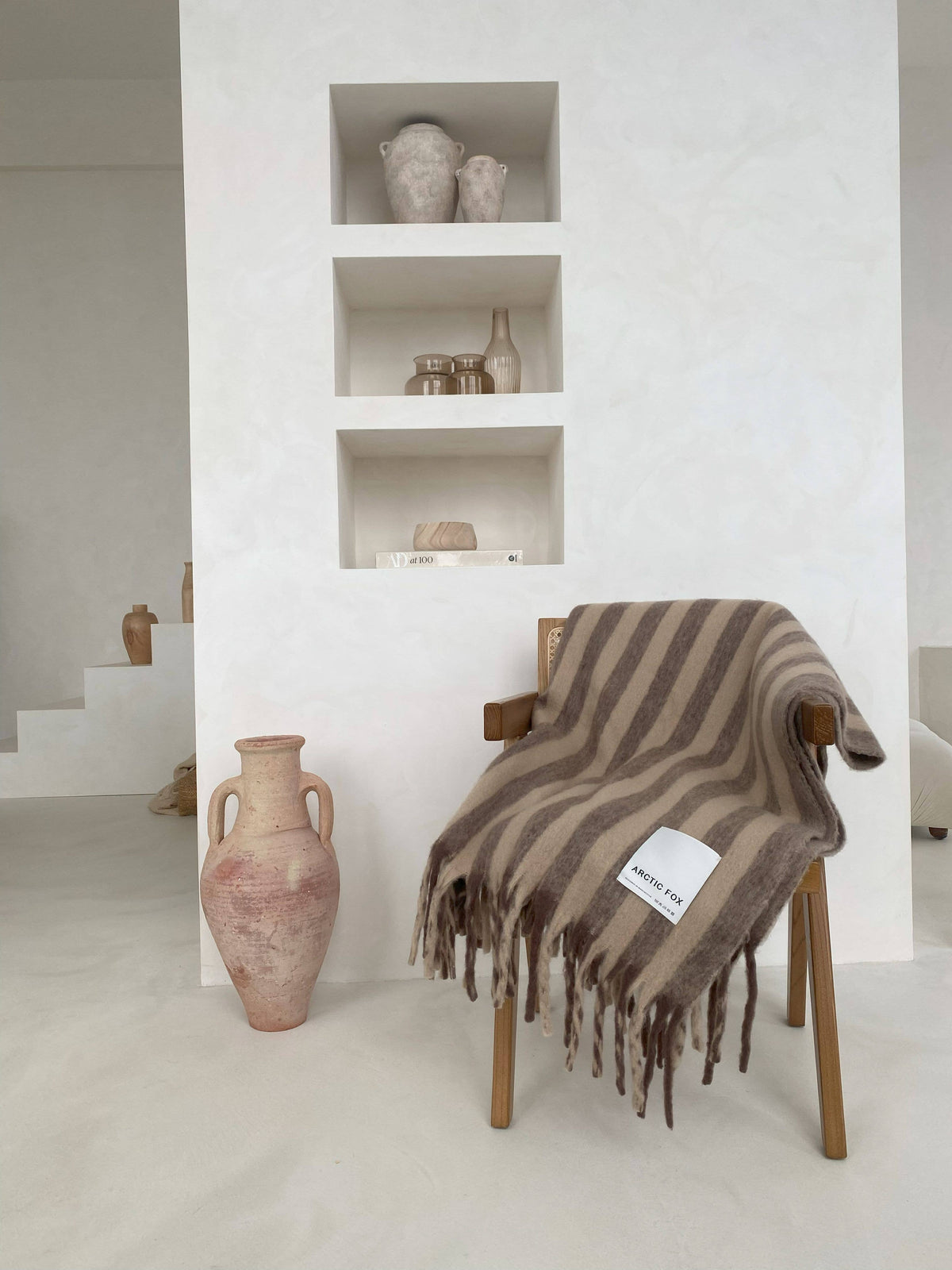 Burnt Umber Stripe Wool Throw