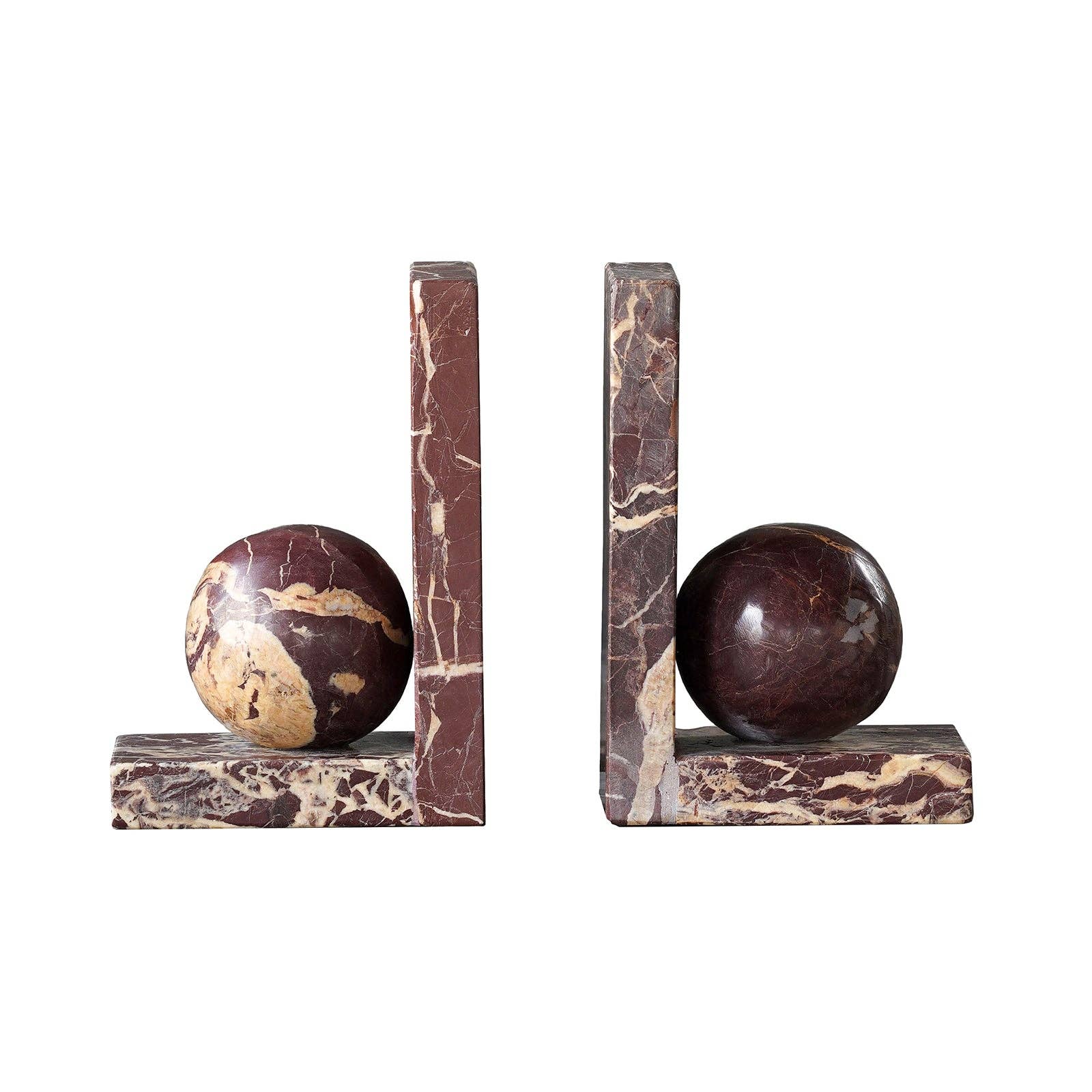 Rosso Levanto Sphere Bookends
