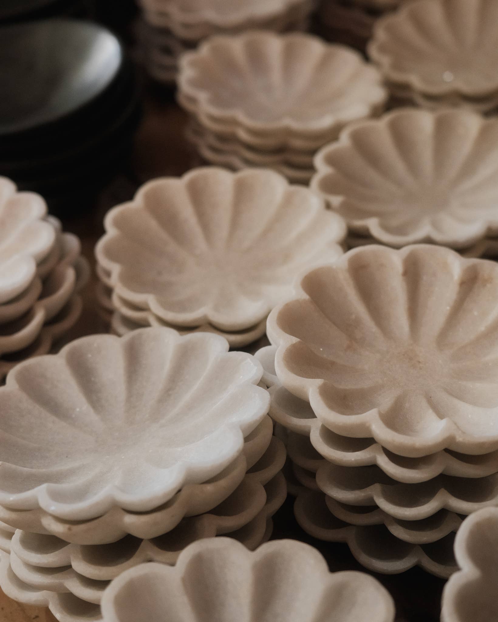 Scalloped Shell Marble Bowl