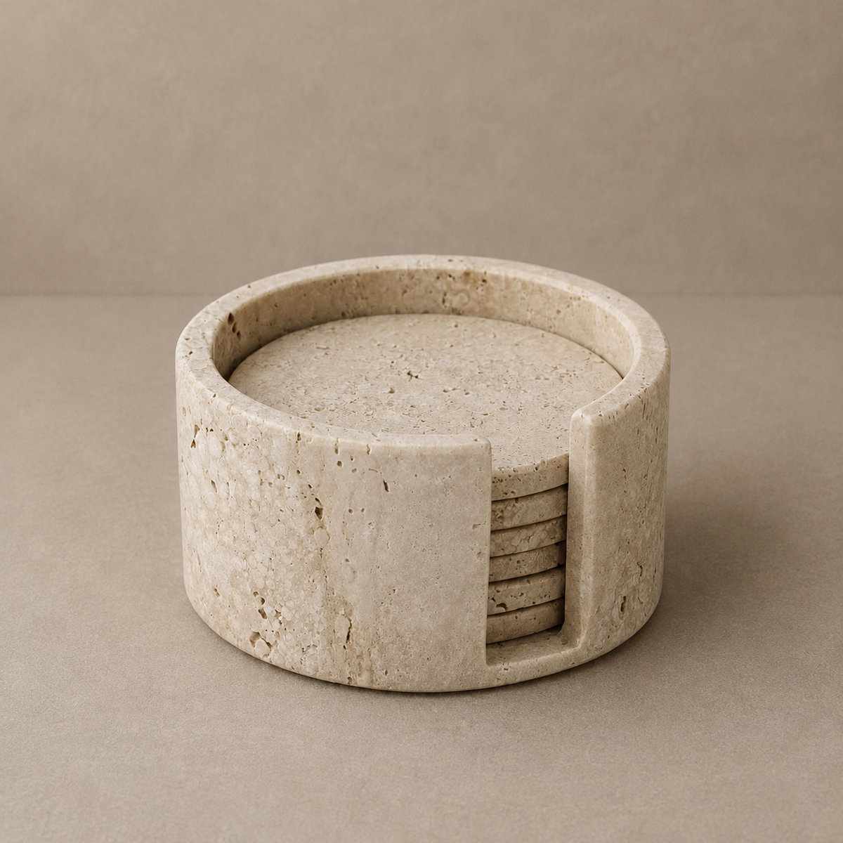Travertine Coasters Set