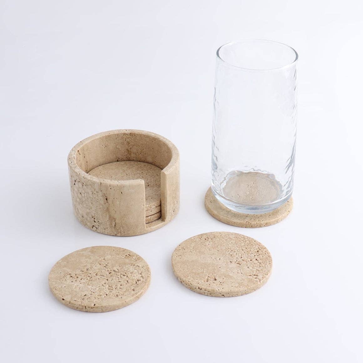 Travertine Coasters Set