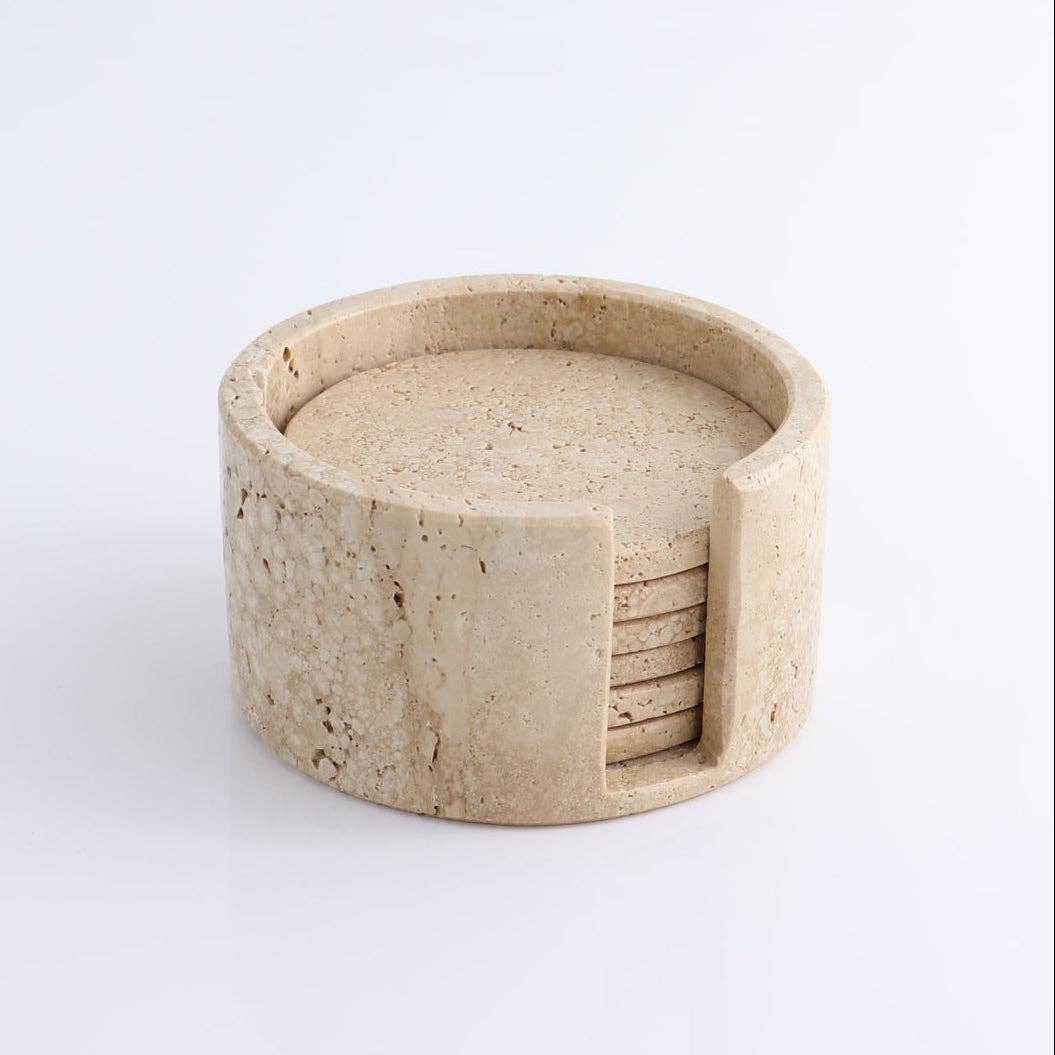 Travertine Coasters Set
