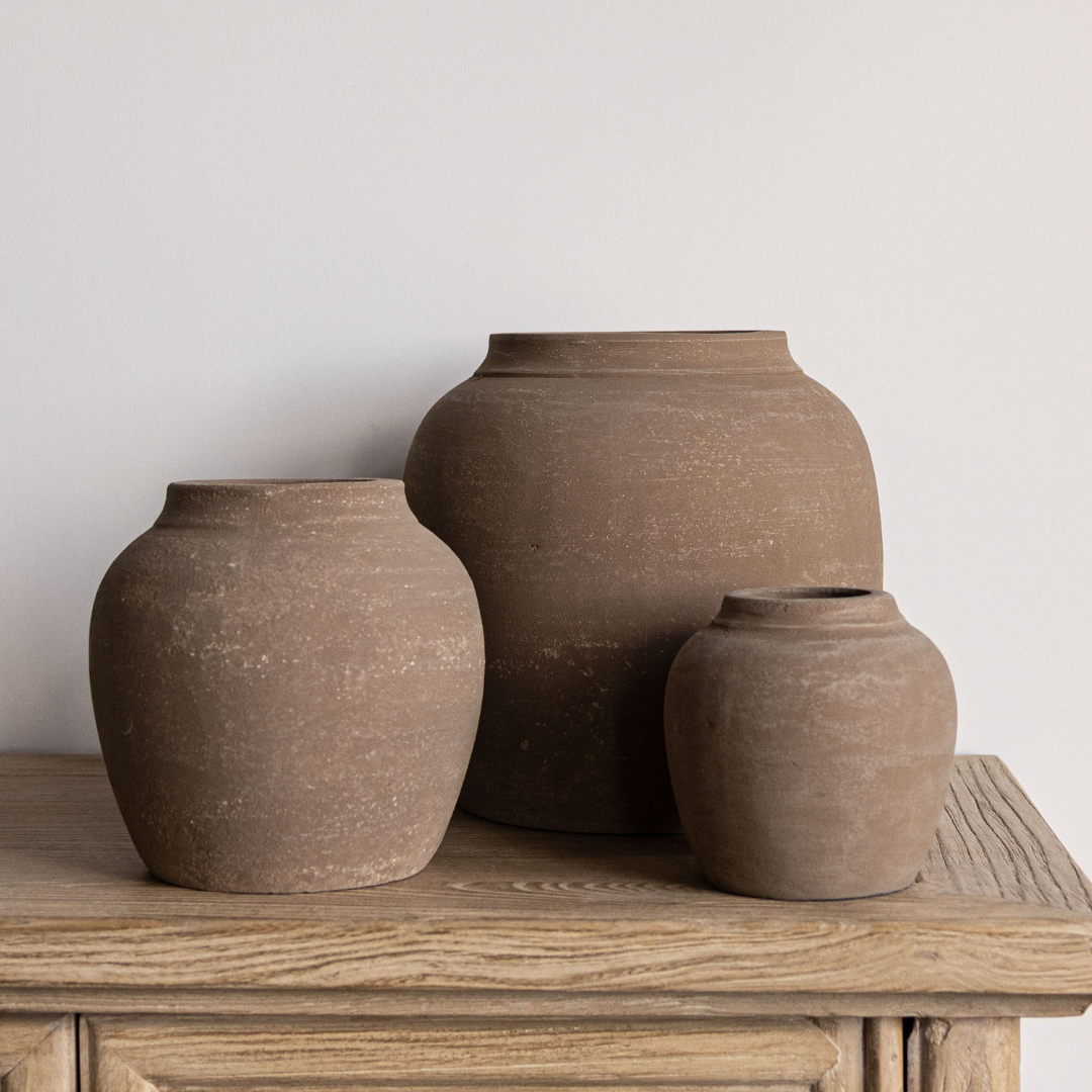 Hugo Grey Wash Round Vase