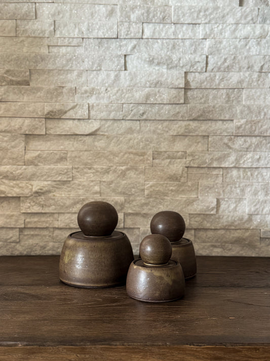 Stash Jars in Olive Brown