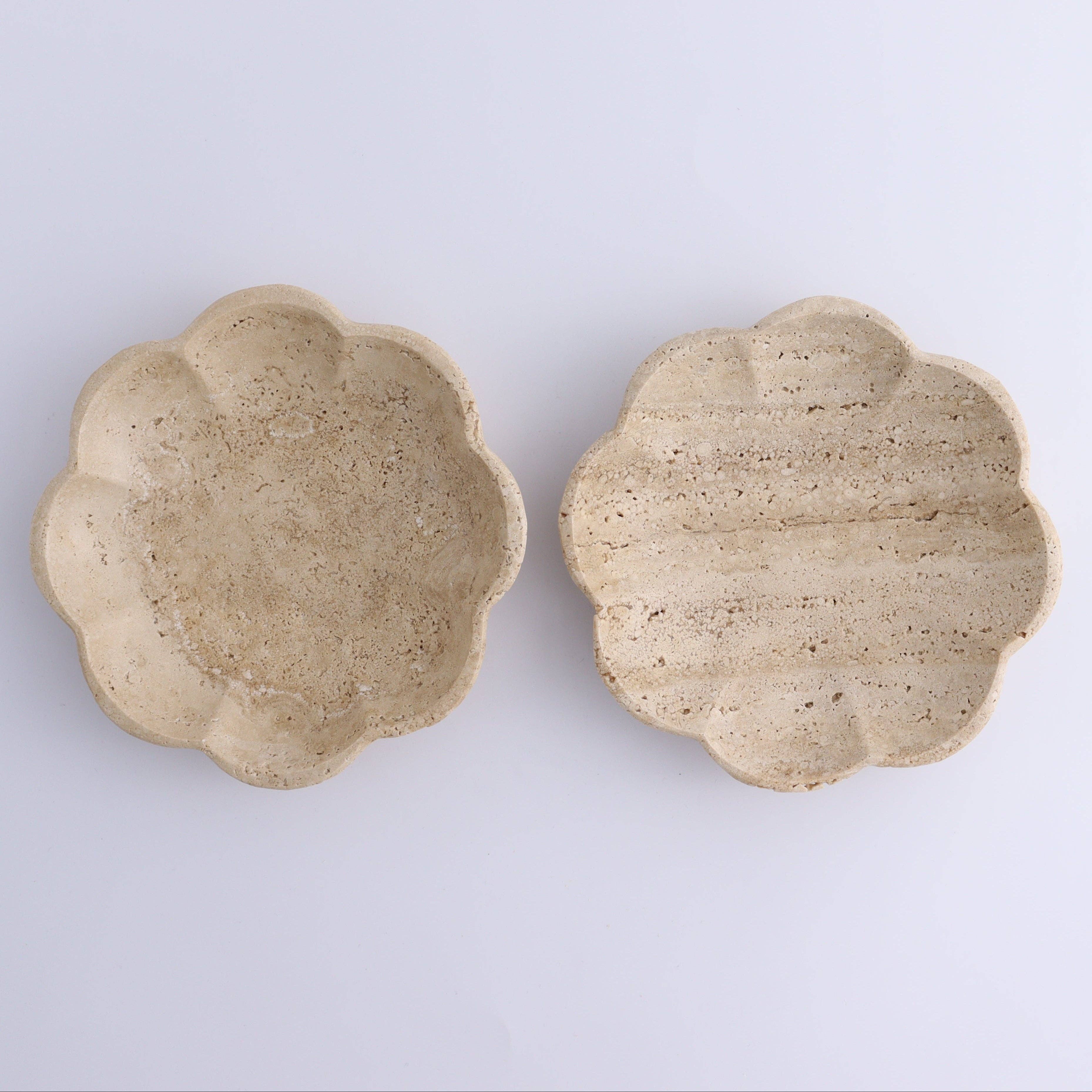 Travertine Scalloped Dish