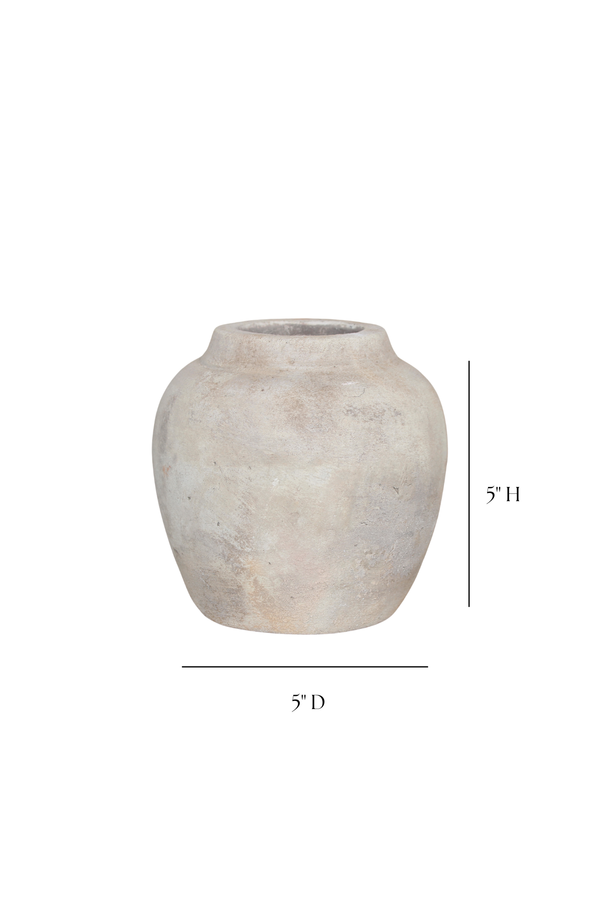 Lucas Light Wash Round Vase Small