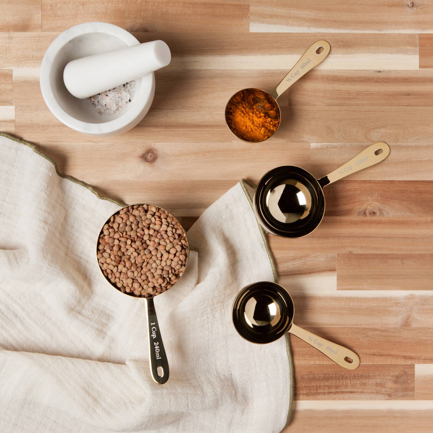 Gold Measuring Cups |Set of 4