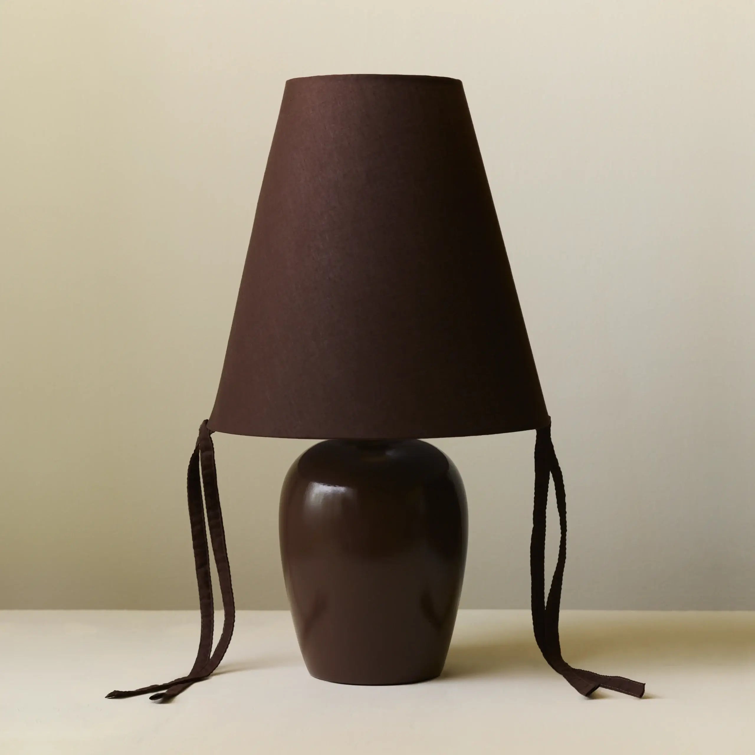 Lucia Brown Burgundy Bows Table Lamp