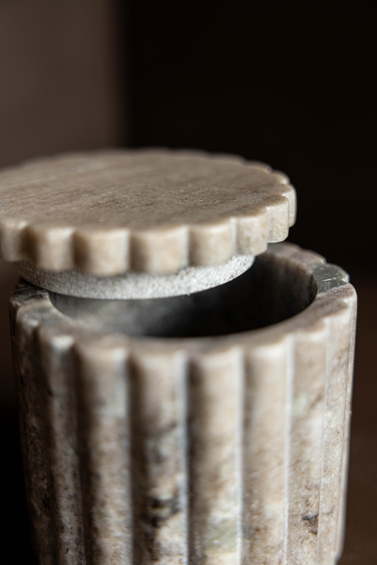 Marble Fluted Jar
