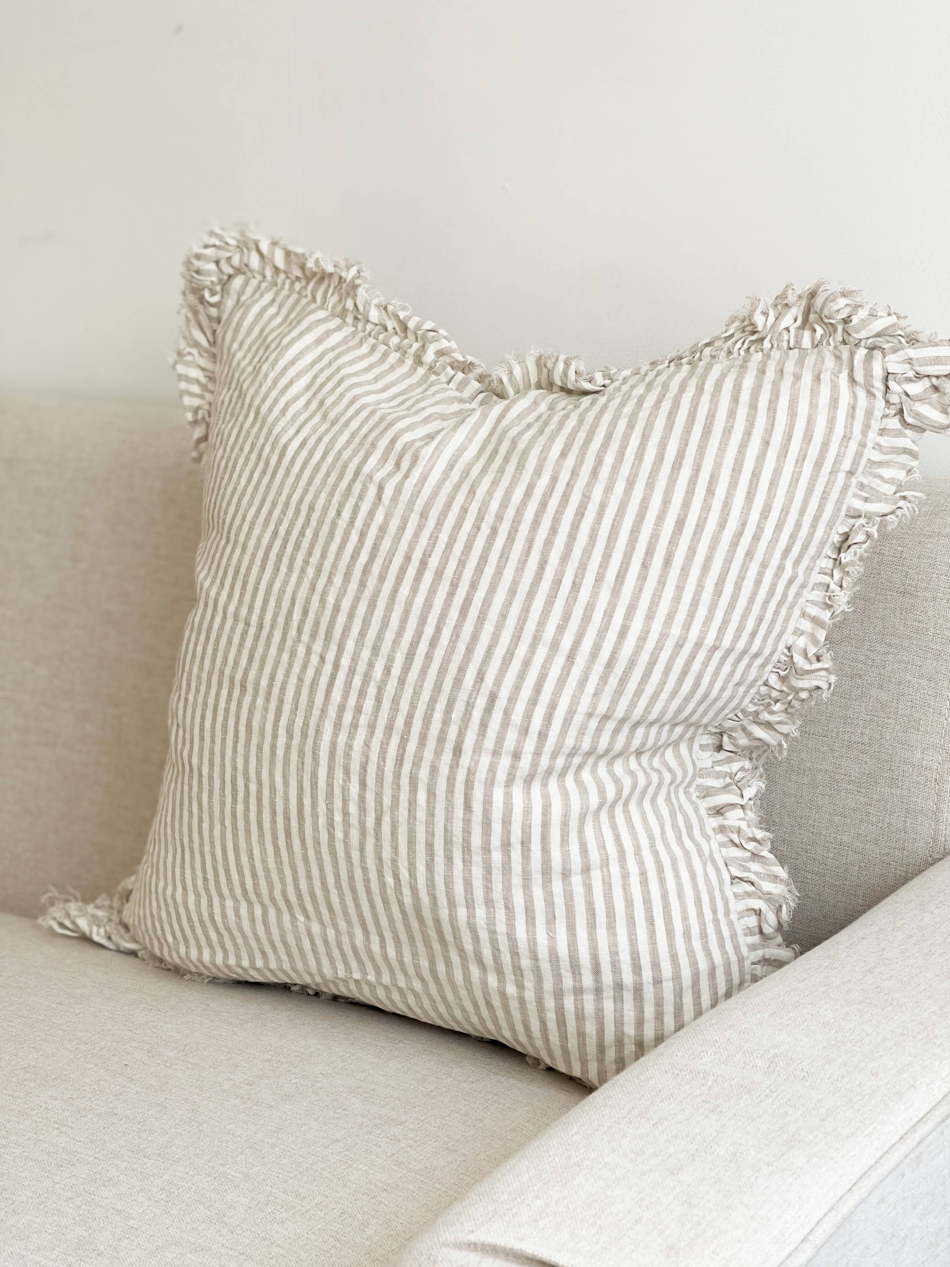 Paige Ruffled Linen Cushion Cover