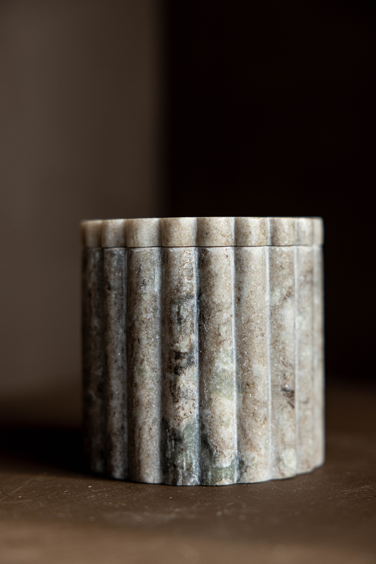 Marble Fluted Jar