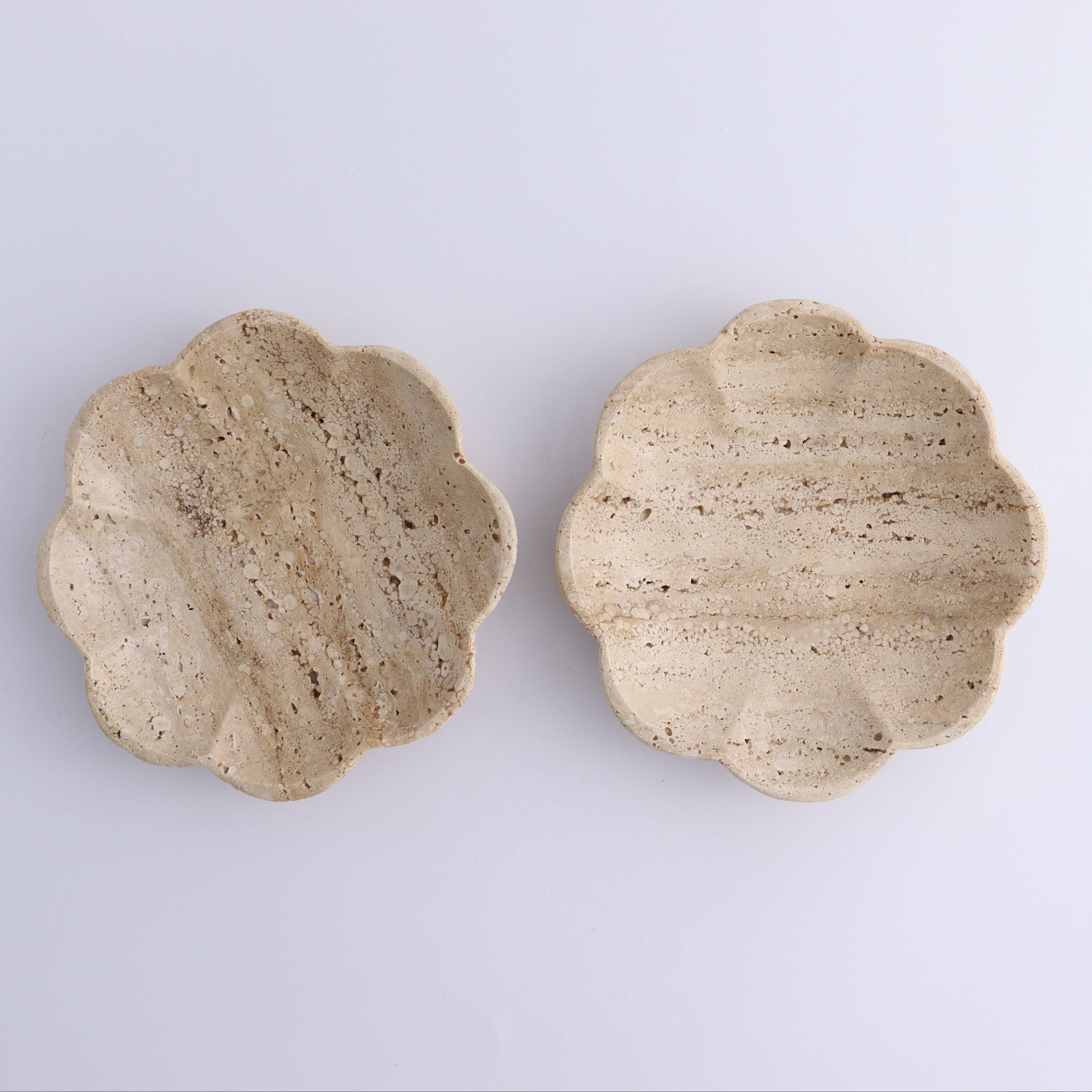 Travertine Scalloped Dish