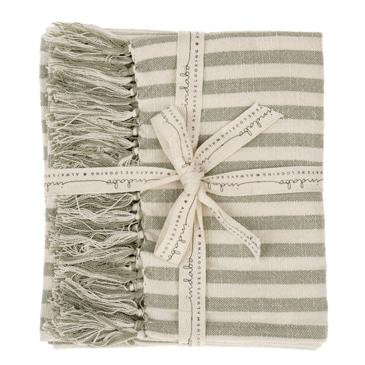 Stone Stripe Hand Towels S/2
