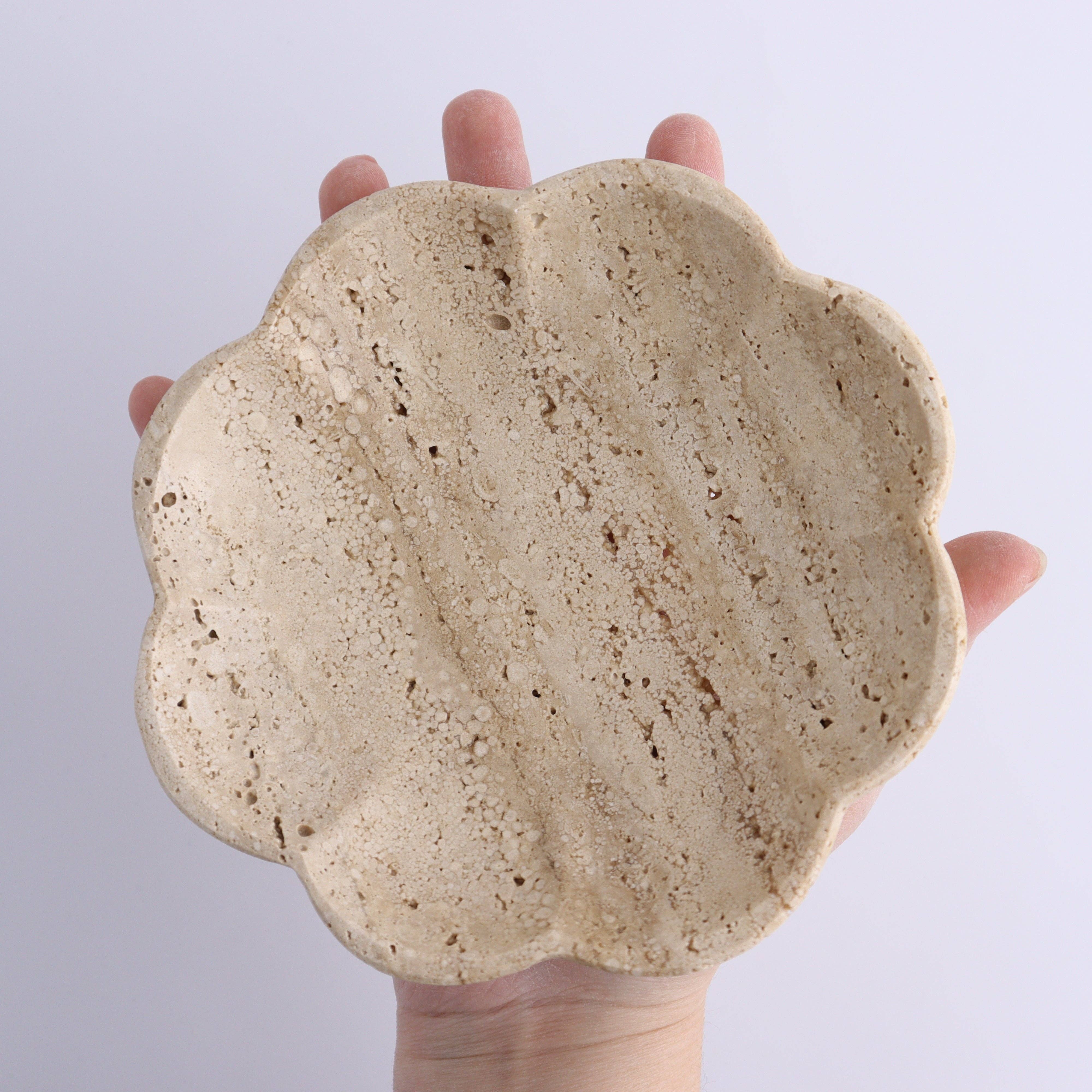 Travertine Scalloped Dish