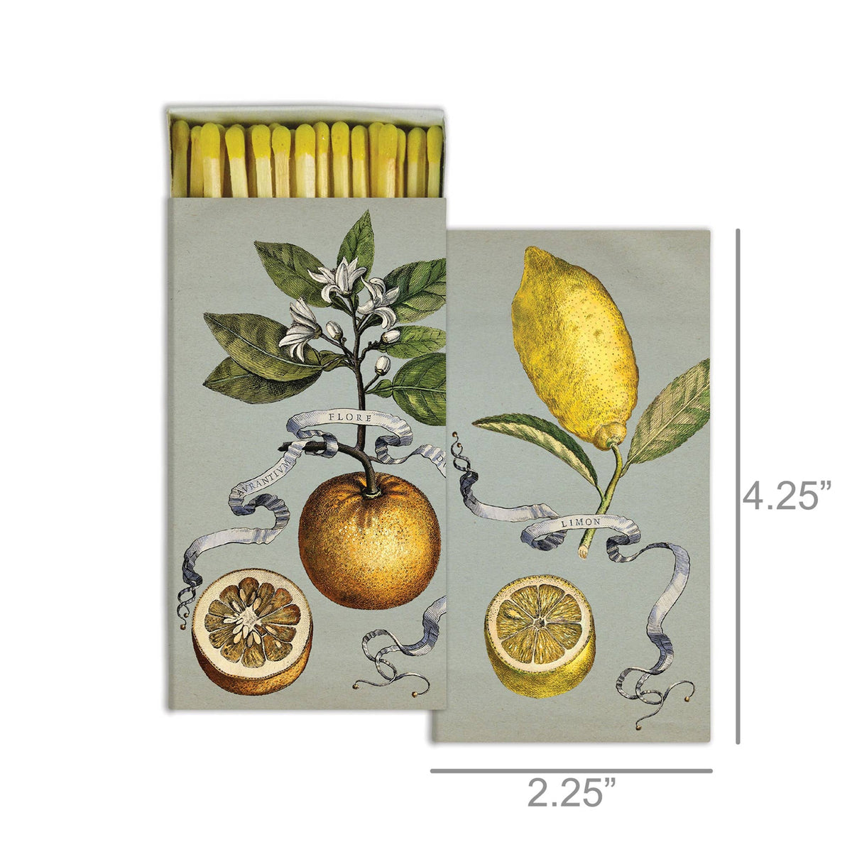 Vintage Citrus Botanical Decorative Matches