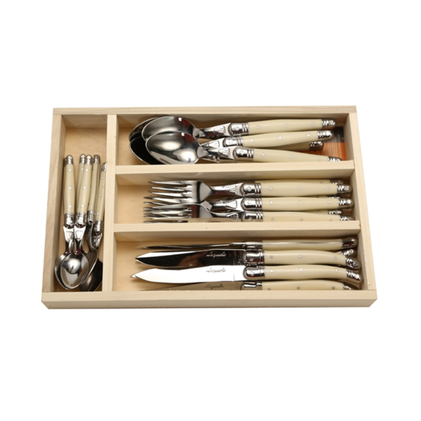 Jean Dubost 24 Pc Everyday Flatware Set | Ivory