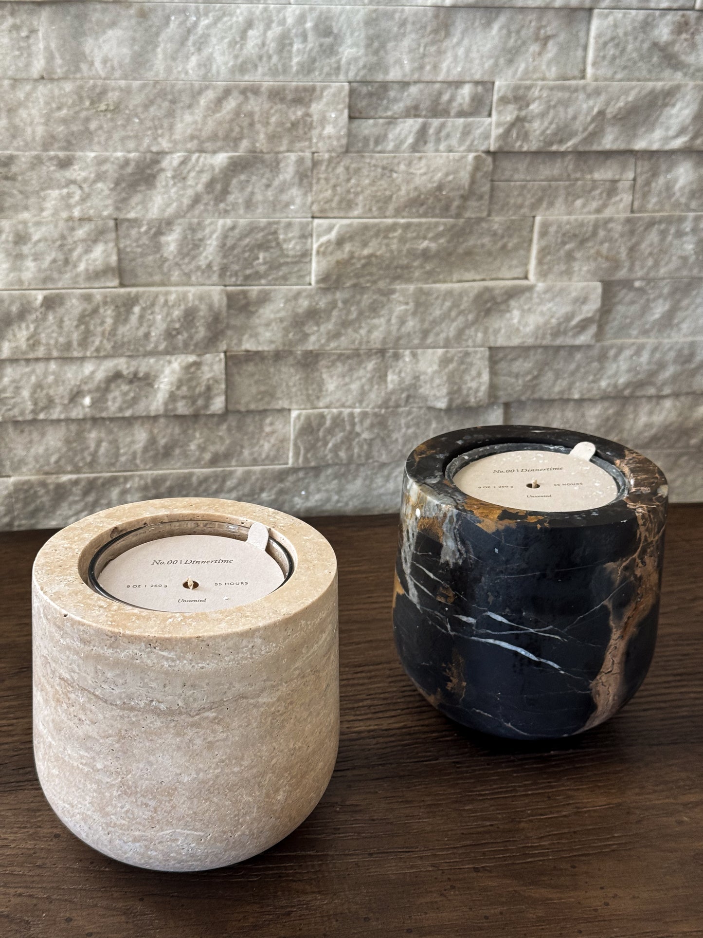Stone candle vessels