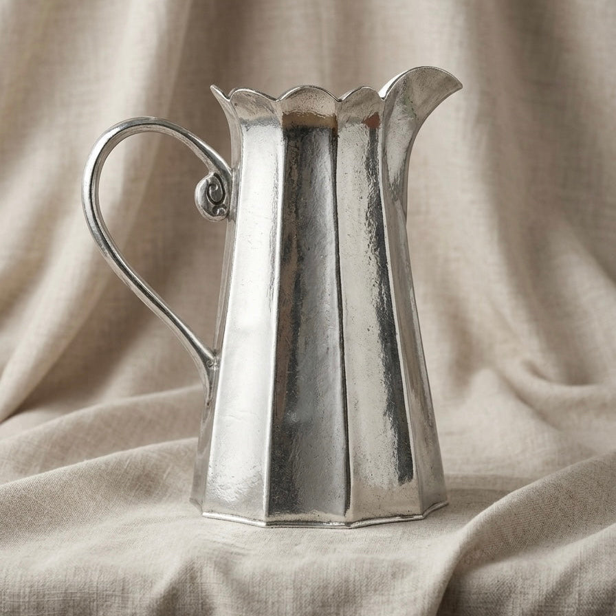Vintage Tall Scalloped Pitcher
