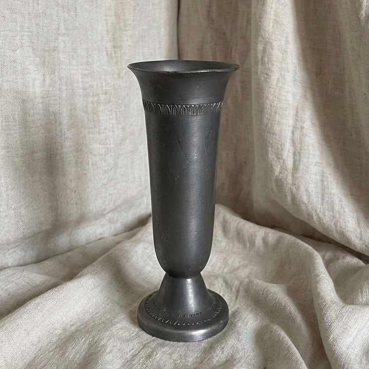Antique Pewter Bud Vase