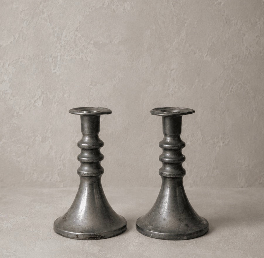 Vintage Pewter Candlesticks