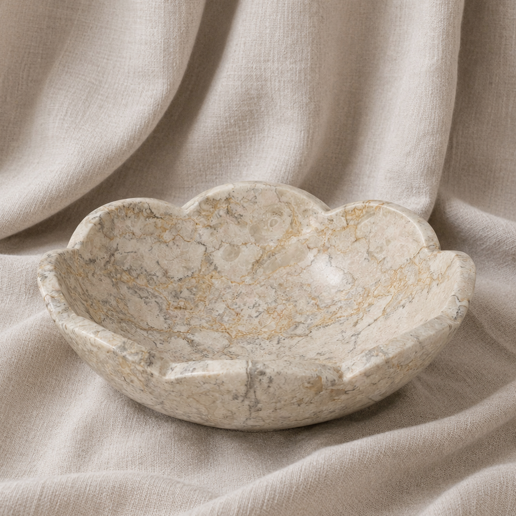 Scalloped Marble Bowl