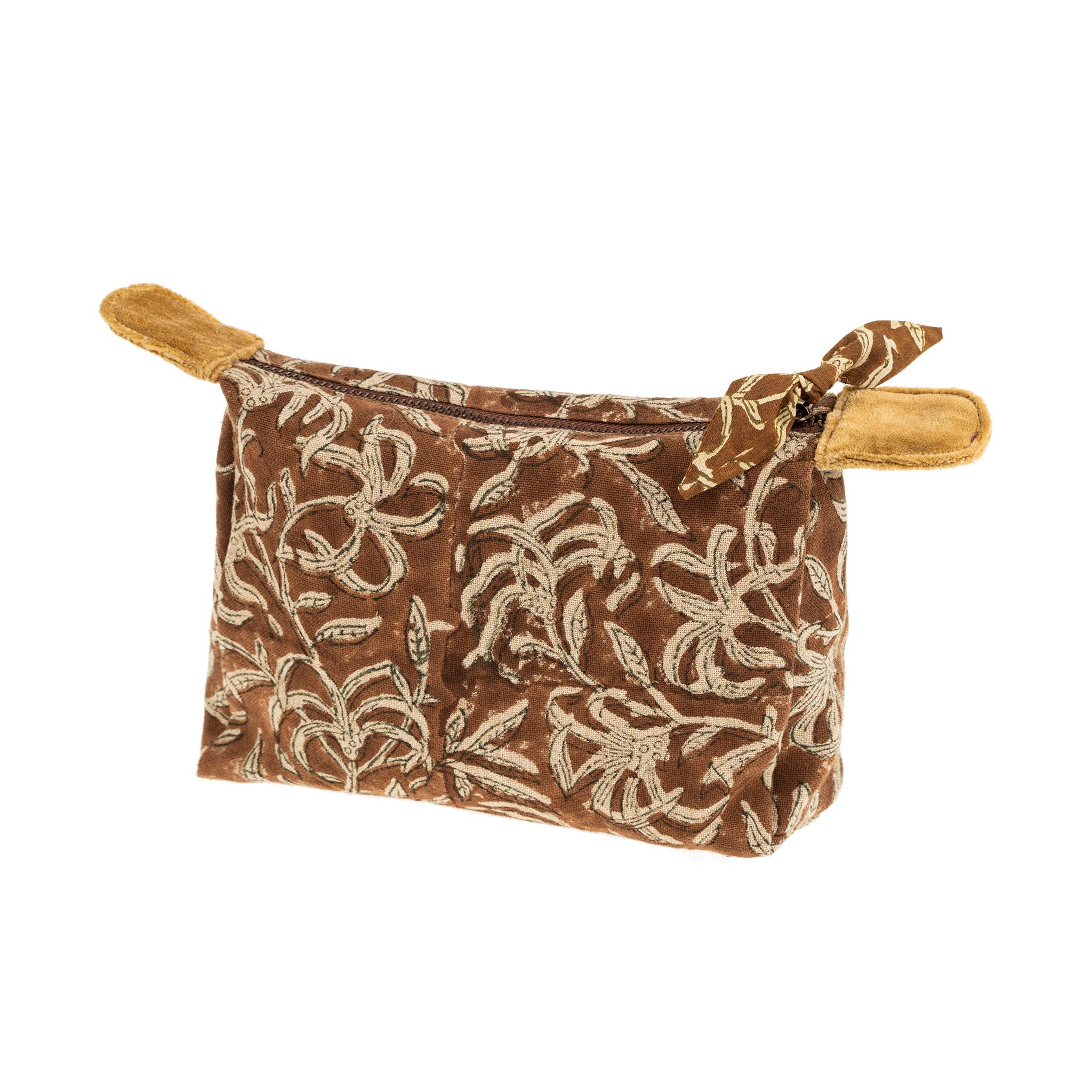 Saffron Block Print Pouch