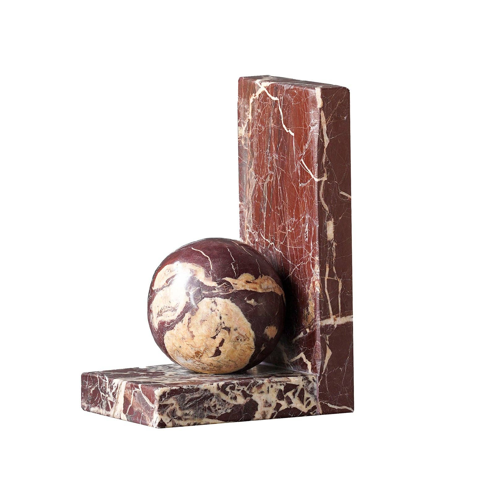 Rosso Levanto Sphere Bookends