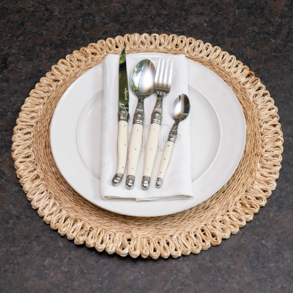 Jean Dubost 24 Pc Everyday Flatware Set | Ivory