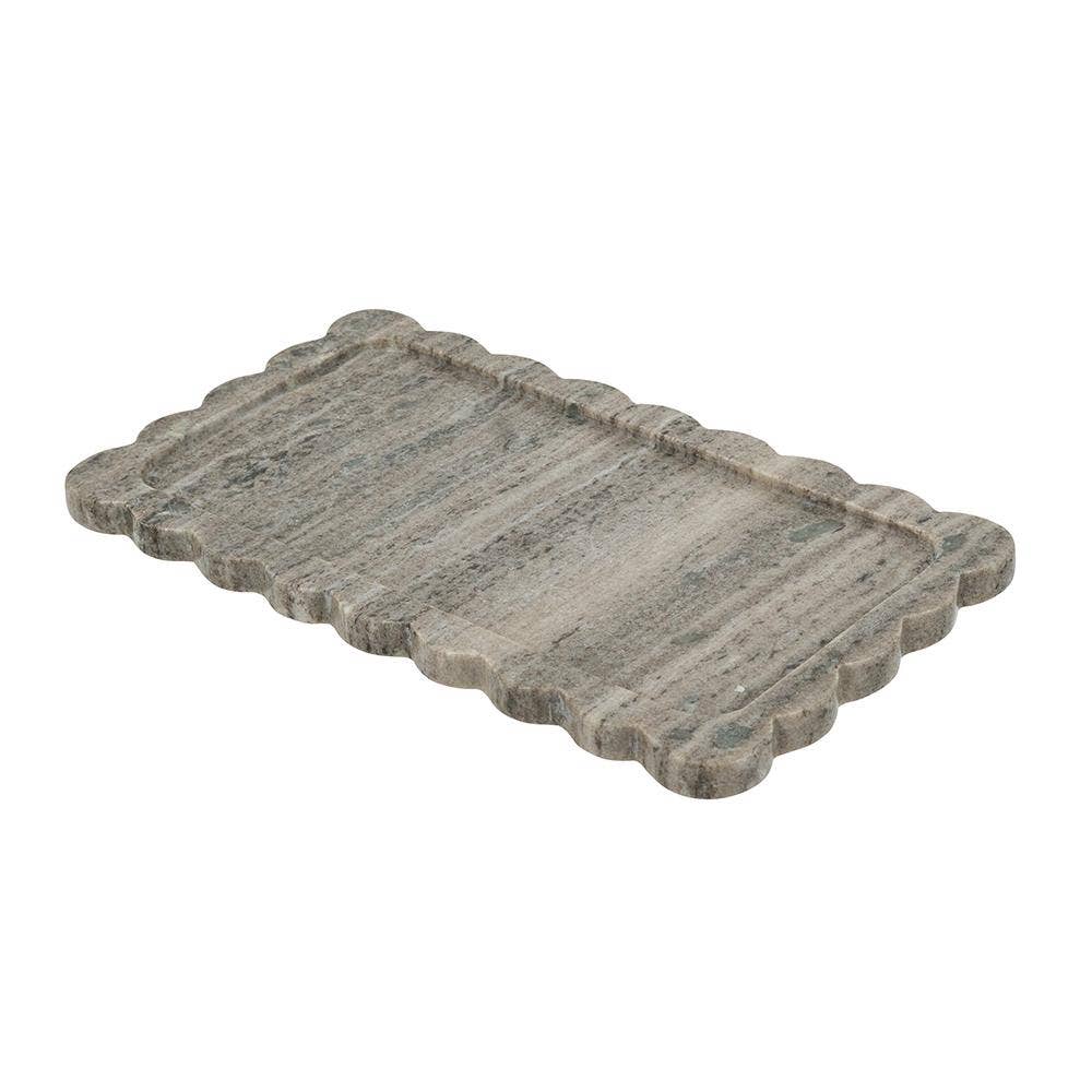 Gray Scalloped Tray