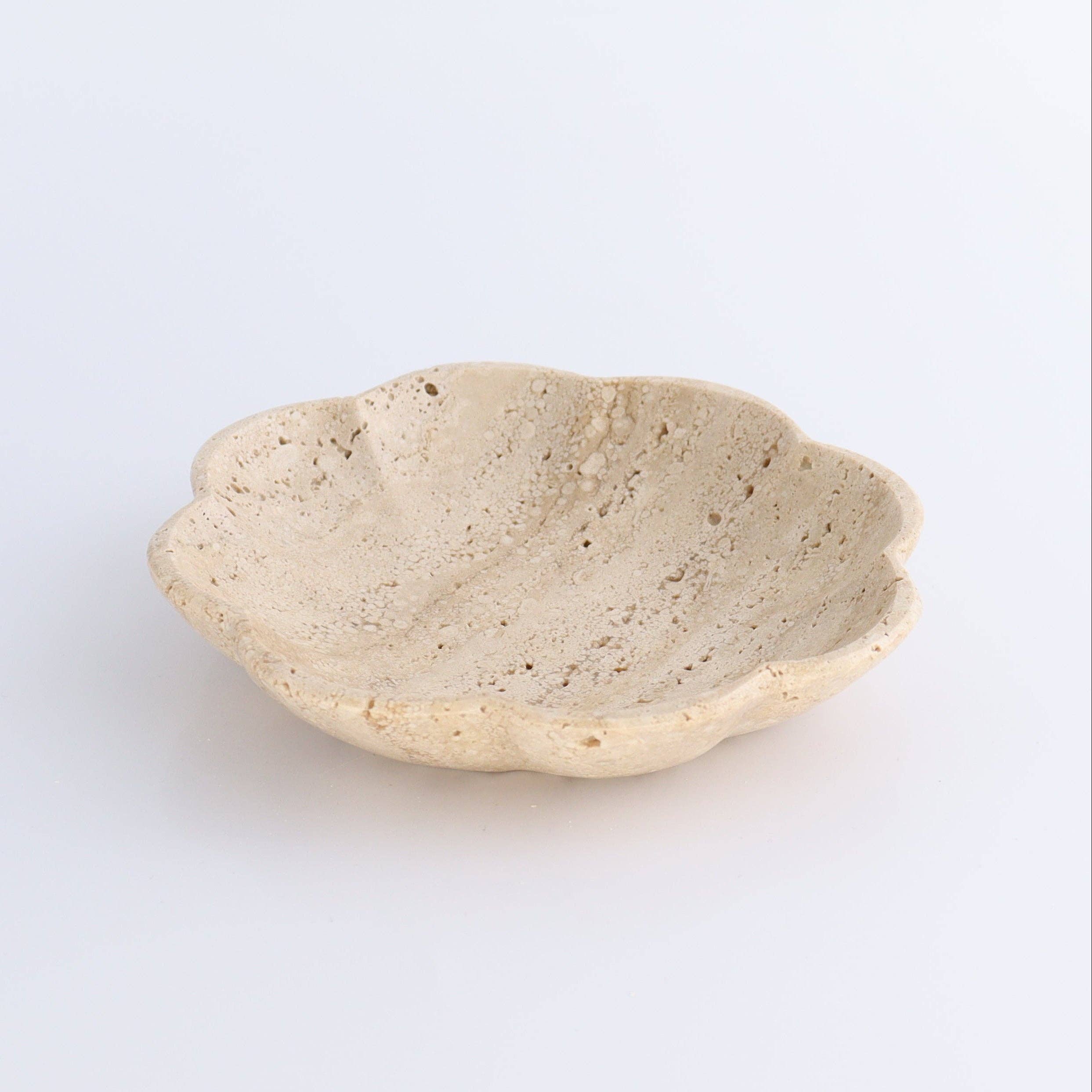 Travertine Scalloped Dish
