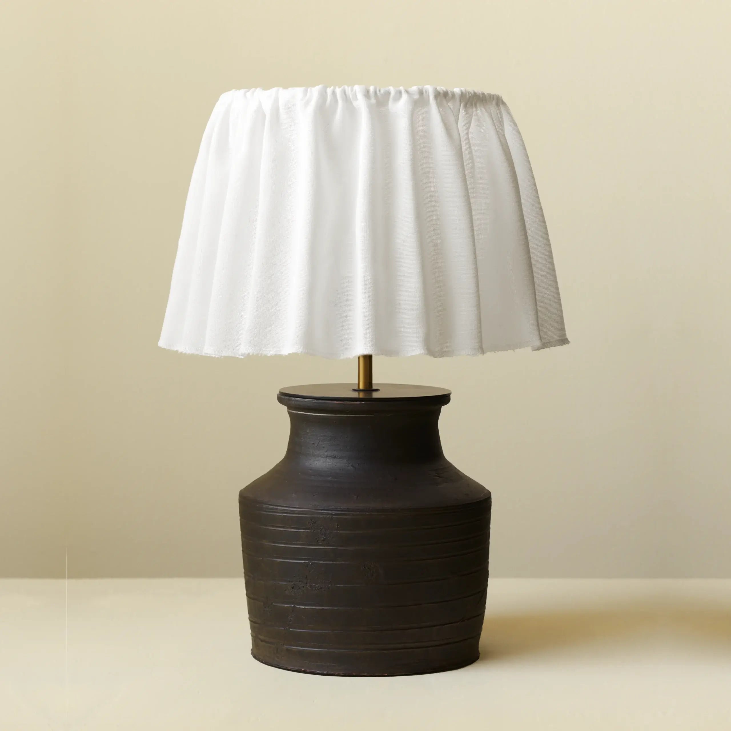 Voltaire Ceramic Pleated Ruffled Table Lamp