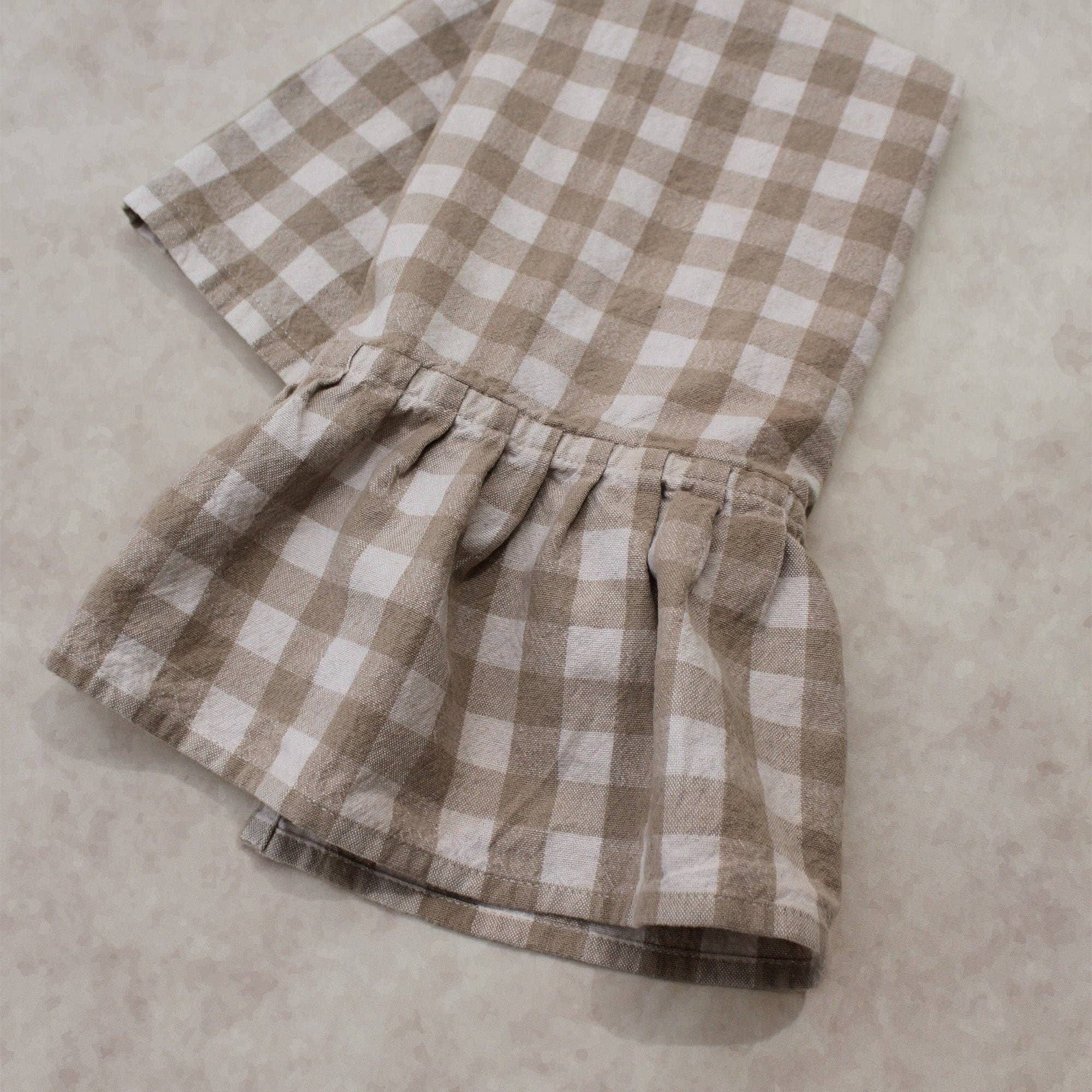 Hazelnut Ruffled Gingham Dish Towel