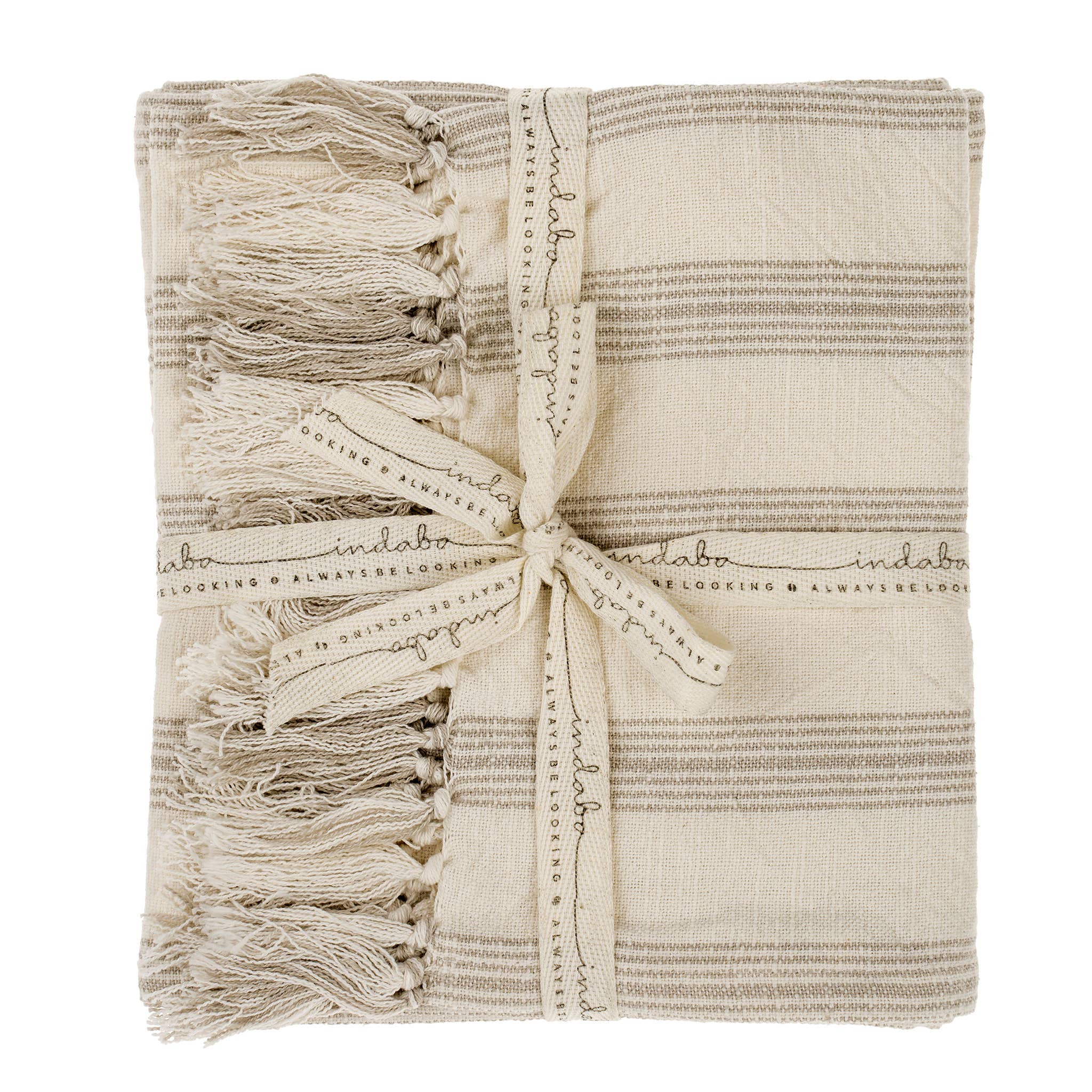 French Stripe Hand Towel |Stone