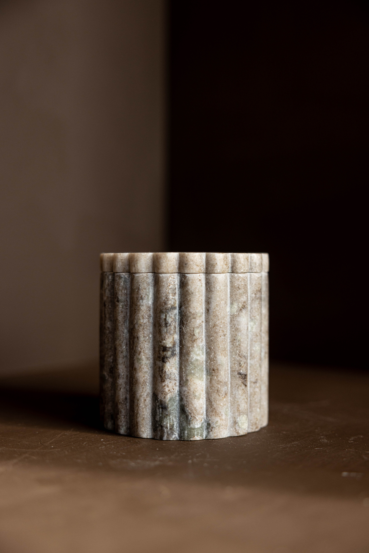 Marble Fluted Jar